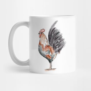 Watercolor Rooster / Rooster Art / Rooster Drawing / Farm Animal Mug